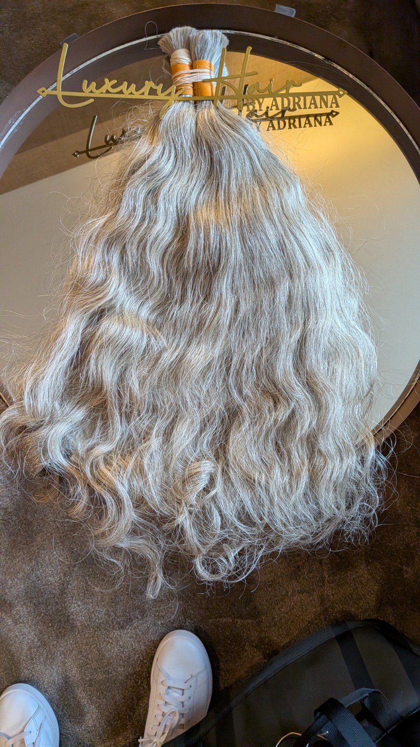 Rare gray human hair full length