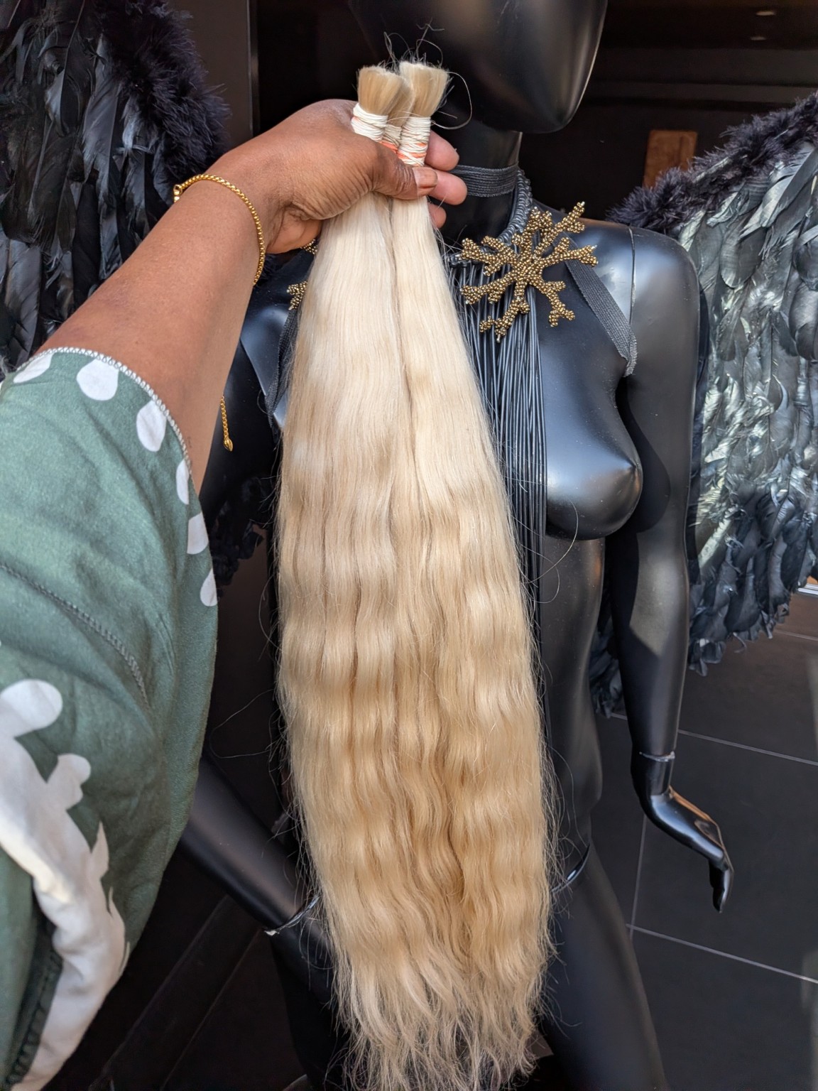Real blonde human hair